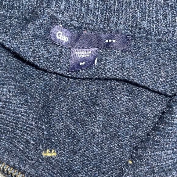 Gap Mens Full Zip Cardigan Sweater Argyle Wool Blend Large Academia Grandpa Core - Picture 3 of 4